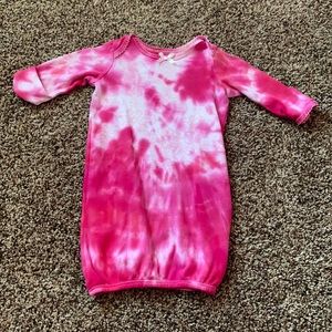 Pink Little Me Long Sleeve Gown - Size 0-3 Months